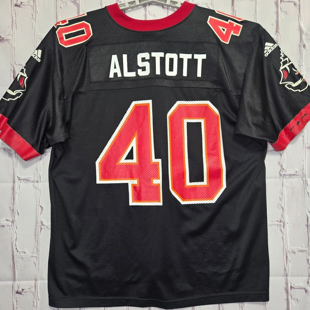 VTG Y2K Adidas Football Jersey Black Mike Alstott #40 Tampa Bay Bucs NFL Men XL